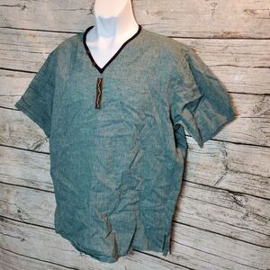 Hijo Green Filipino Barong shirt Size Large